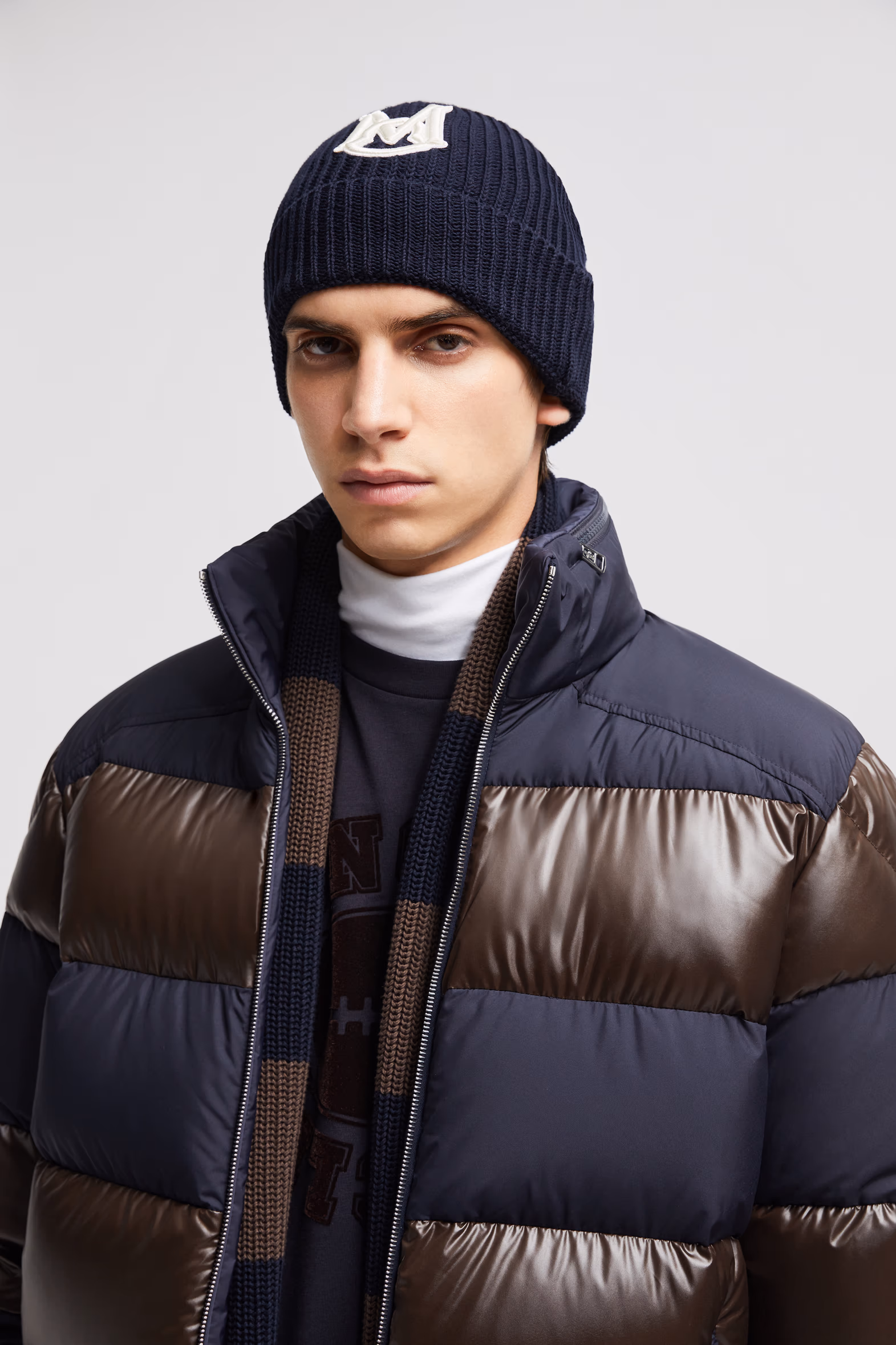Gorro de algodón con monograma bordado Hombre Azul marino Moncler 2